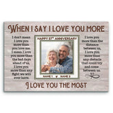 Personalized Canvas Prints, 57th Anniversary Wall Art Gift, When I Say I Love You More